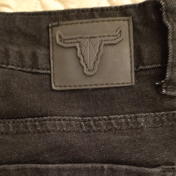 L & B Lucky & Blessed High Rise Flare Jeans Women's Size 6 Fringe Raw Hem Black - Picture 4 of 9